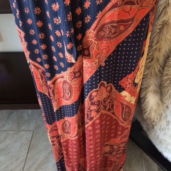 VICI boho maxi wrap dress short sleeve V neck M - Picture 5 of 11